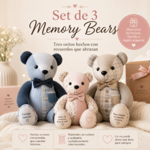 Set de 3 Memory Bears